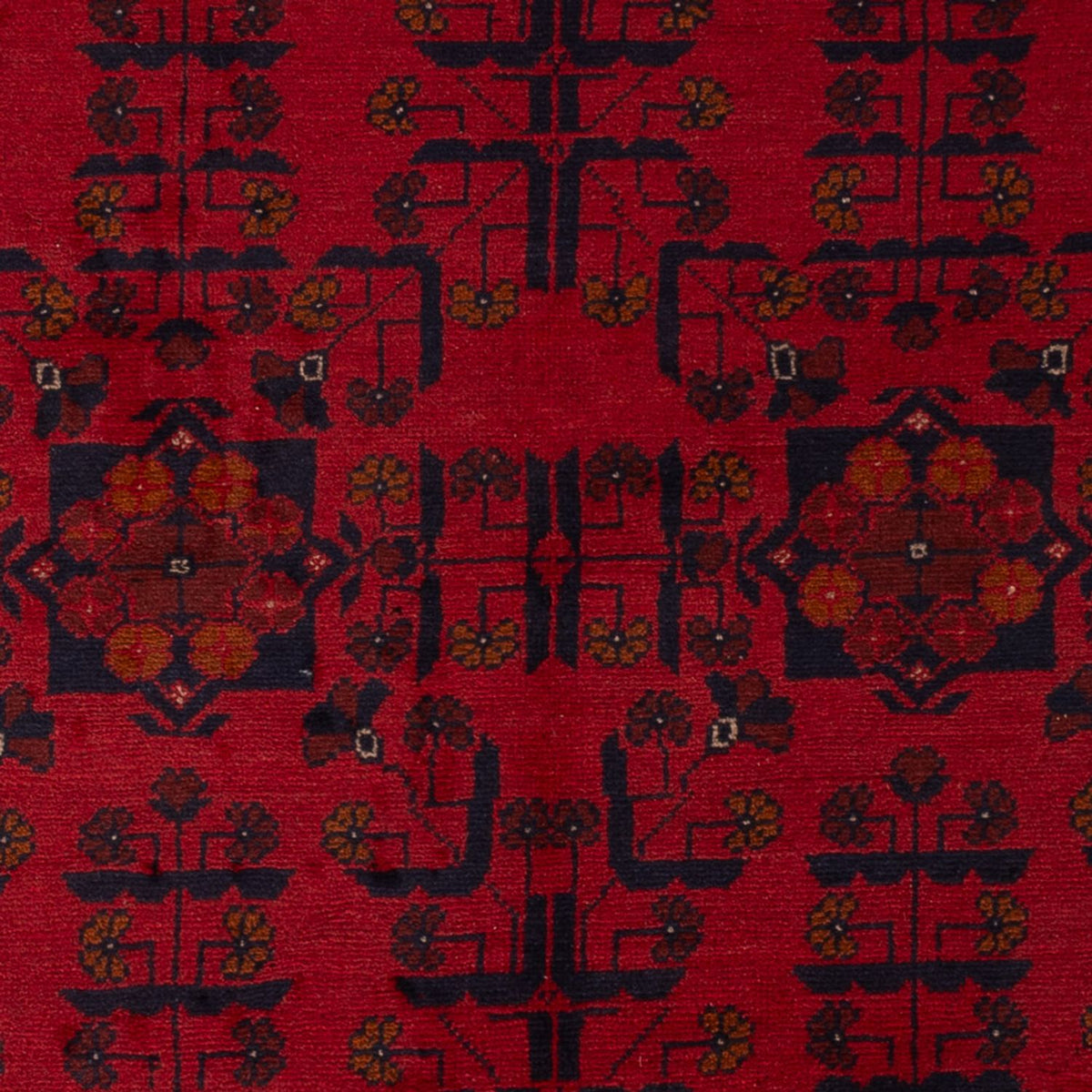 Afghansk tæppe - Kunduz - 189 x 129 cm - mørkerød