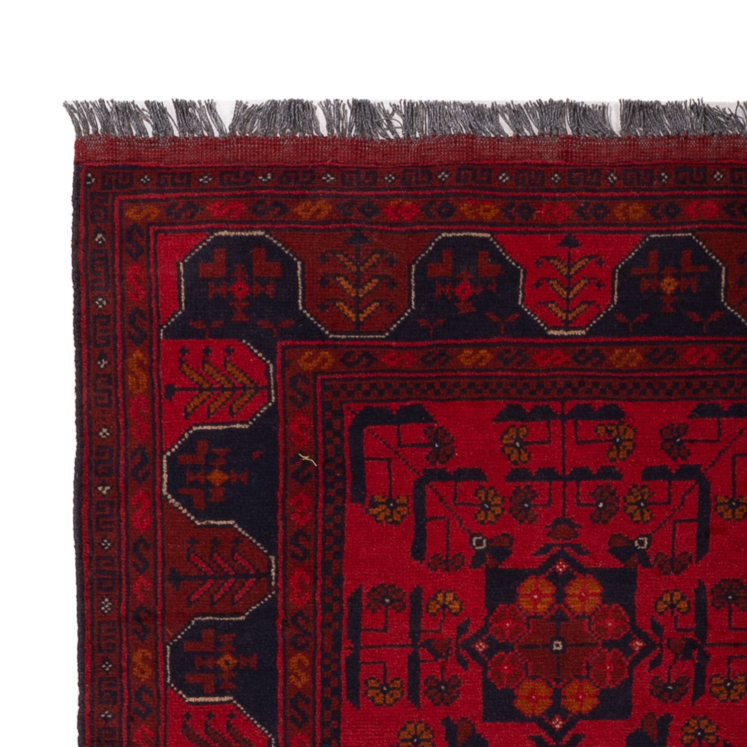 Afghan Teppich - Kunduz - 189 x 129 cm - dunkelrot