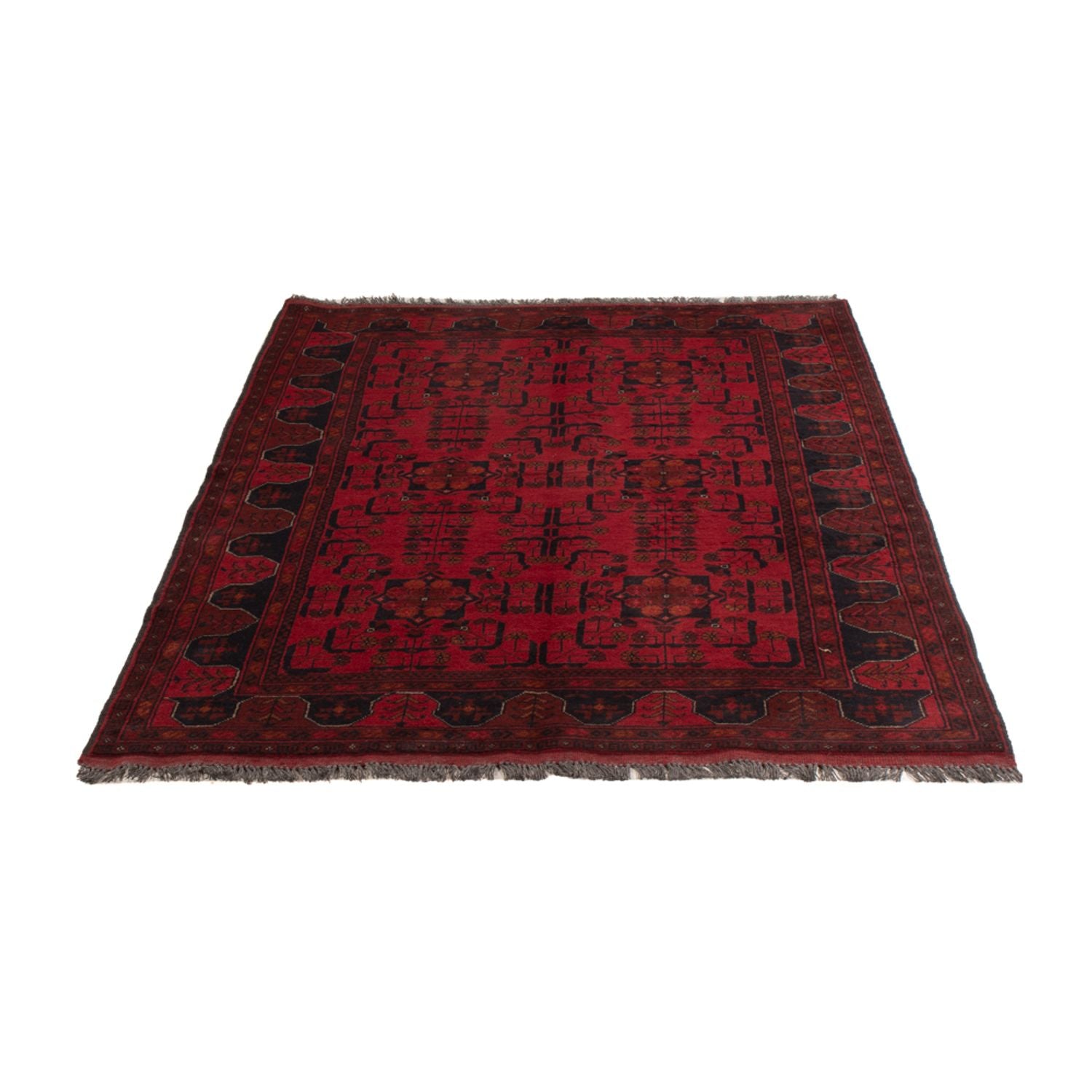 Afghan Teppich - Kunduz - 189 x 129 cm - dunkelrot