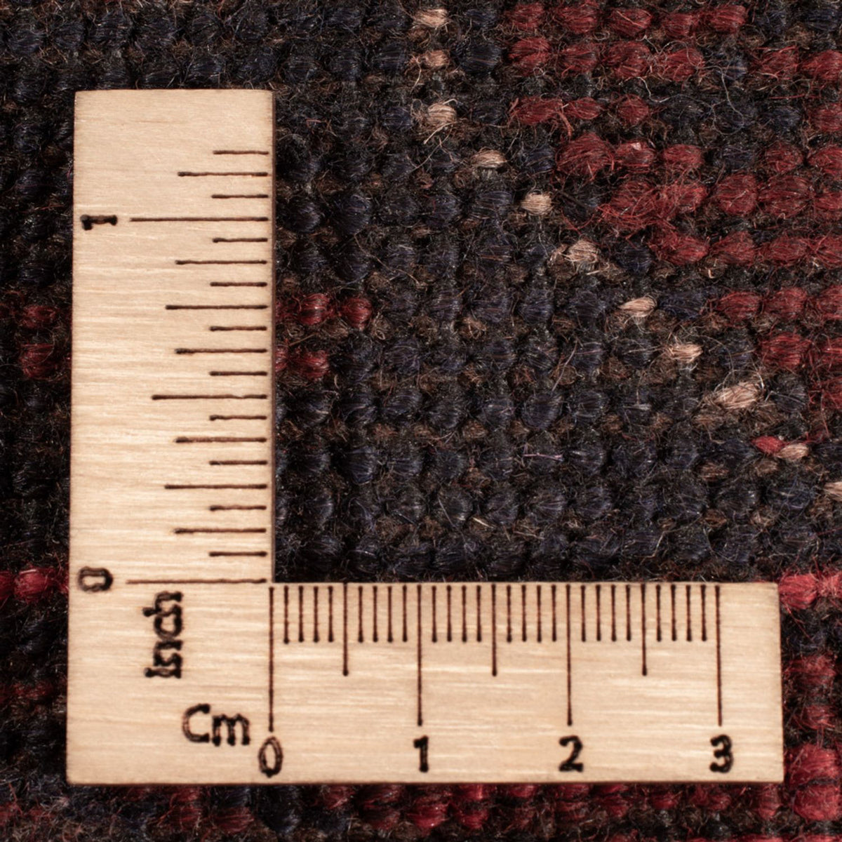 Afghansk tæppe - Kunduz - 189 x 129 cm - mørkerød