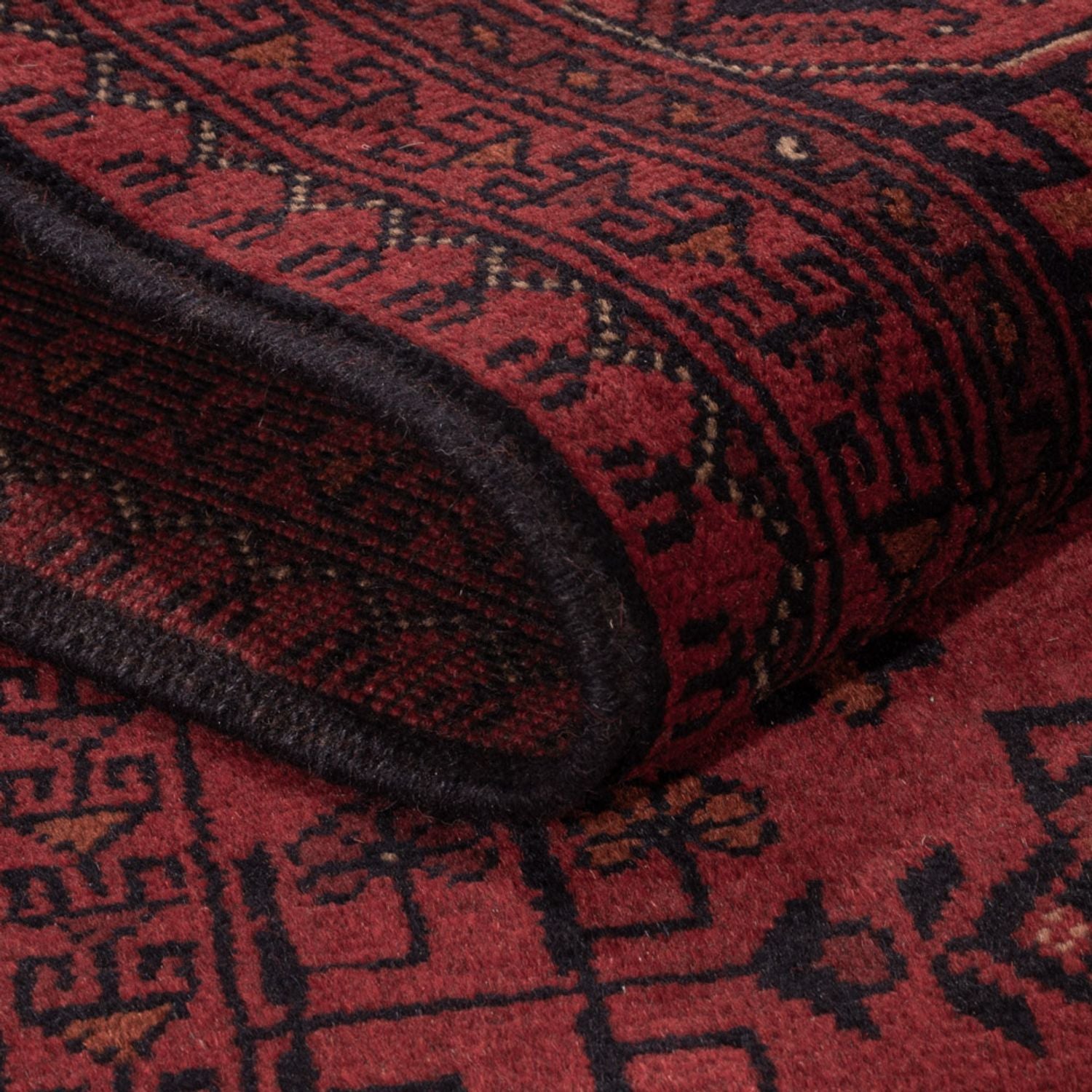 Afghan Teppich - Kunduz - 198 x 129 cm - dunkelrot