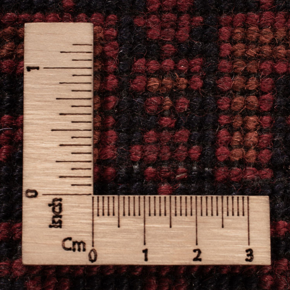 Afghansk tæppe - Kunduz - 198 x 129 cm - mørkerød