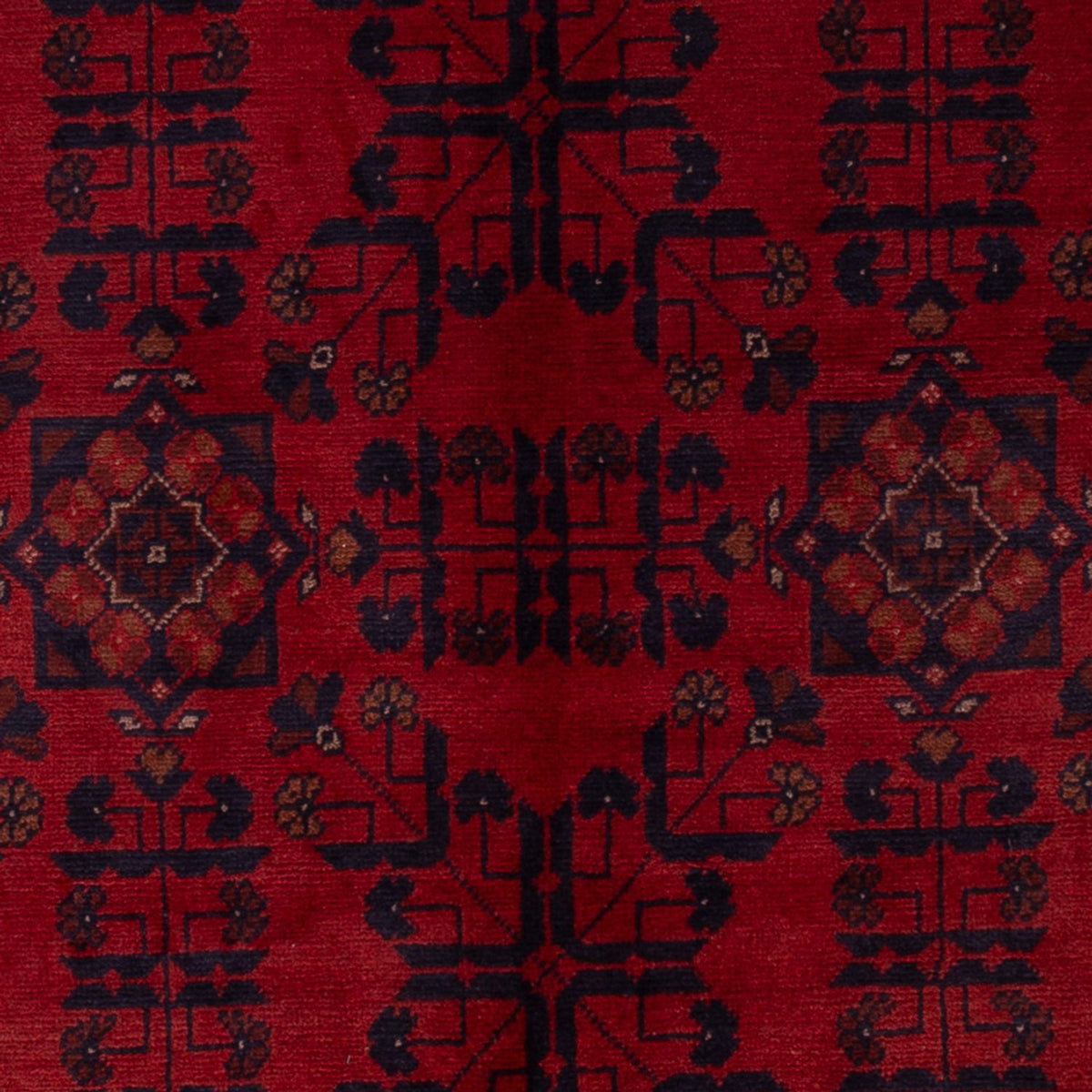 Afghansk tæppe - Kunduz - 195 x 125 cm - mørkerød