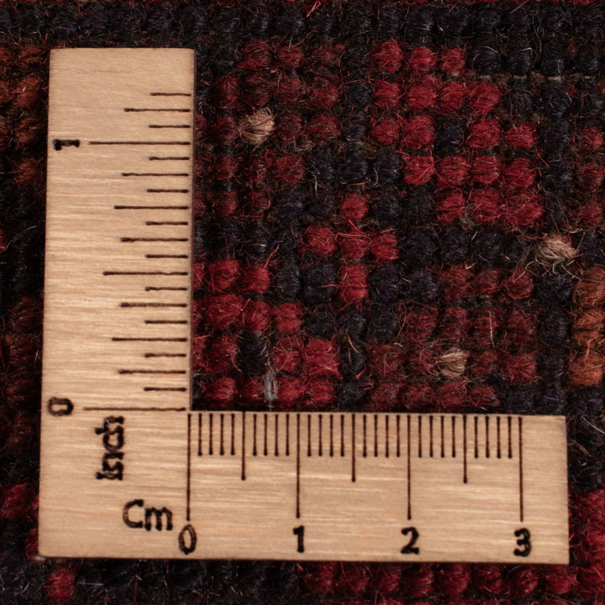 Afghansk tæppe - Kunduz - 195 x 125 cm - mørkerød