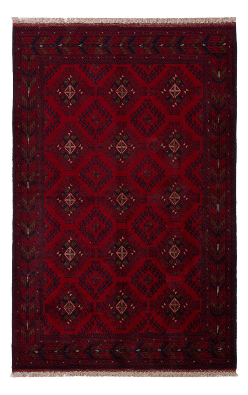 Afghan Teppich - Kunduz - 196 x 129 cm - dunkelrot