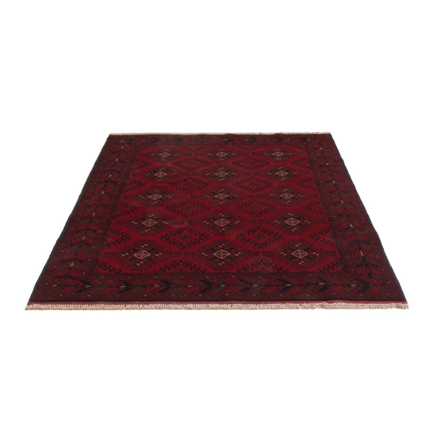 Afghan Teppich - Kunduz - 196 x 129 cm - dunkelrot