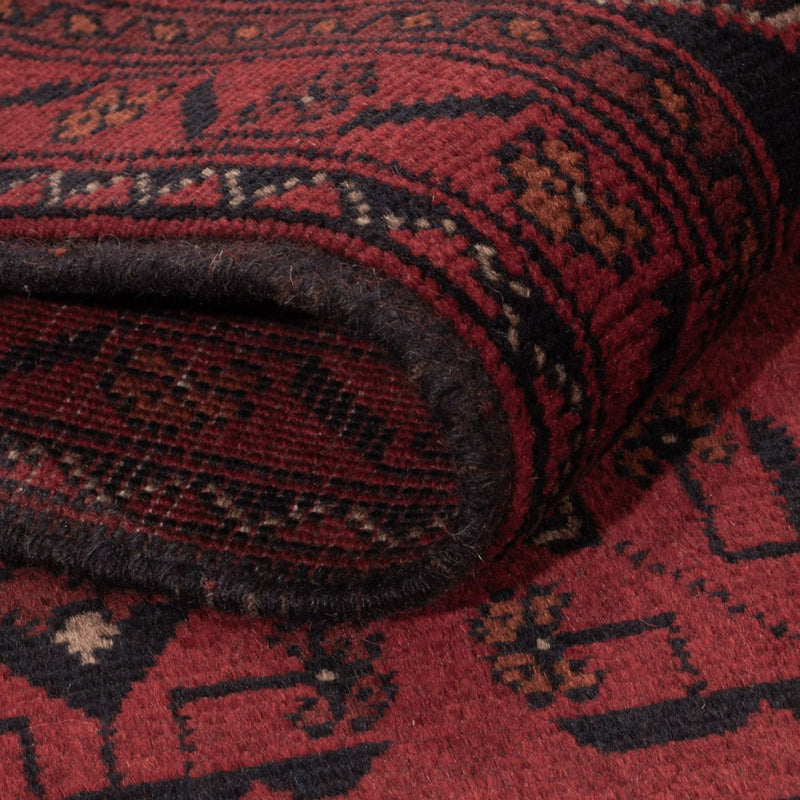 Afghan Teppich - Kunduz - 201 x 130 cm - dunkelrot