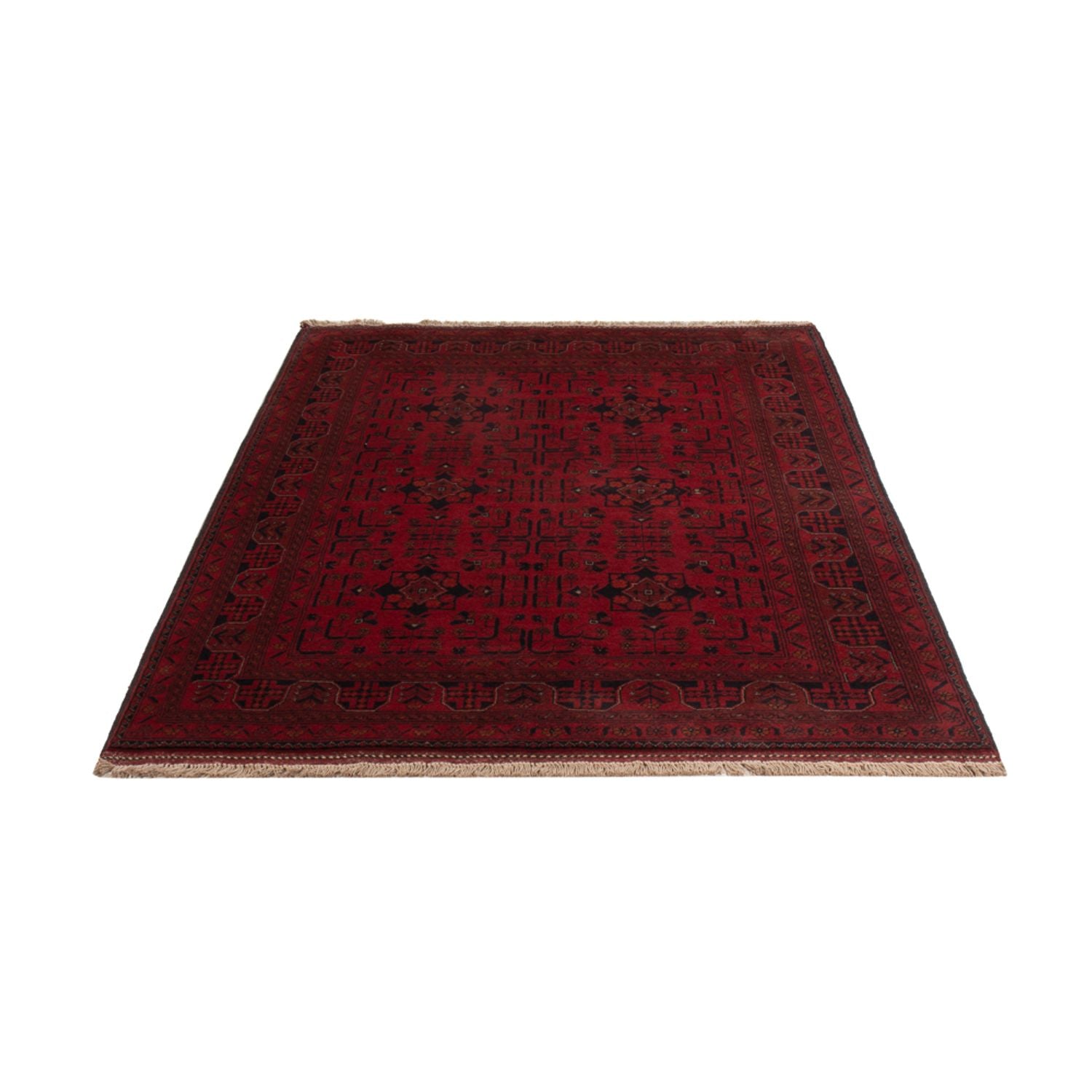 Afghan Teppich - Kunduz - 201 x 130 cm - dunkelrot
