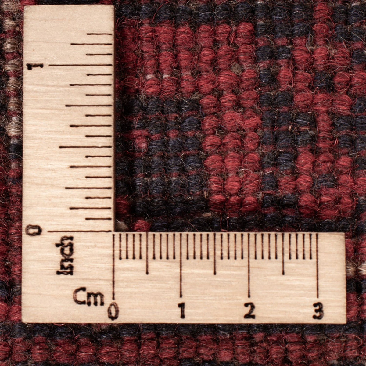 Afghansk tæppe - Kunduz - 201 x 130 cm - mørkerød