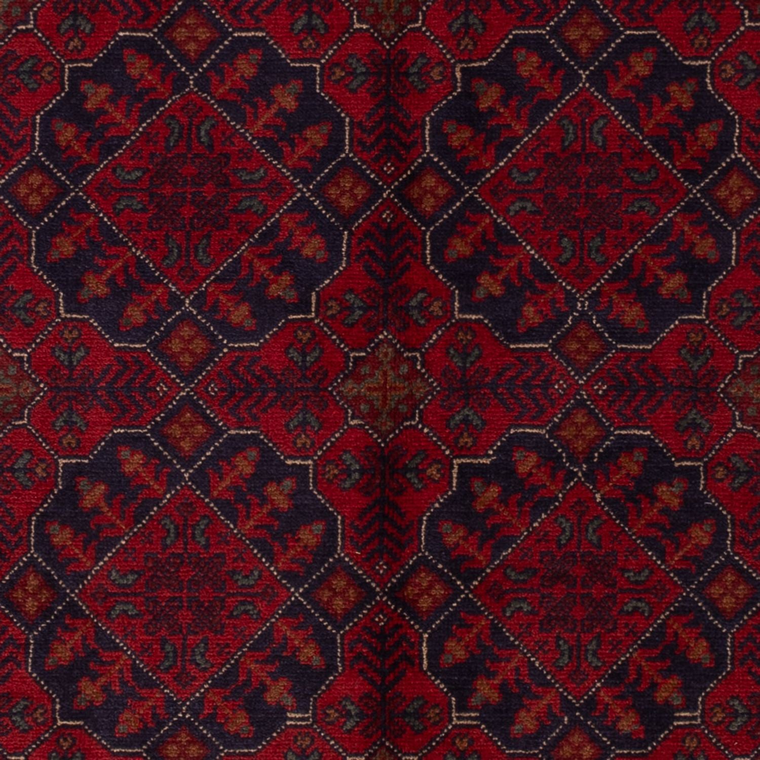 Afghan Teppich - Kunduz - 196 x 123 cm - dunkelrot