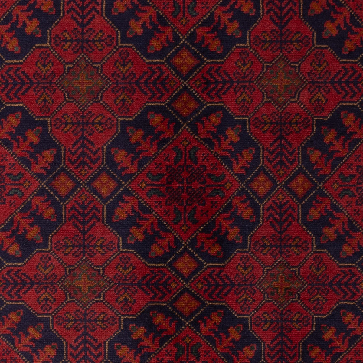 Afghansk tæppe - Kunduz - 193 x 124 cm - mørkerød