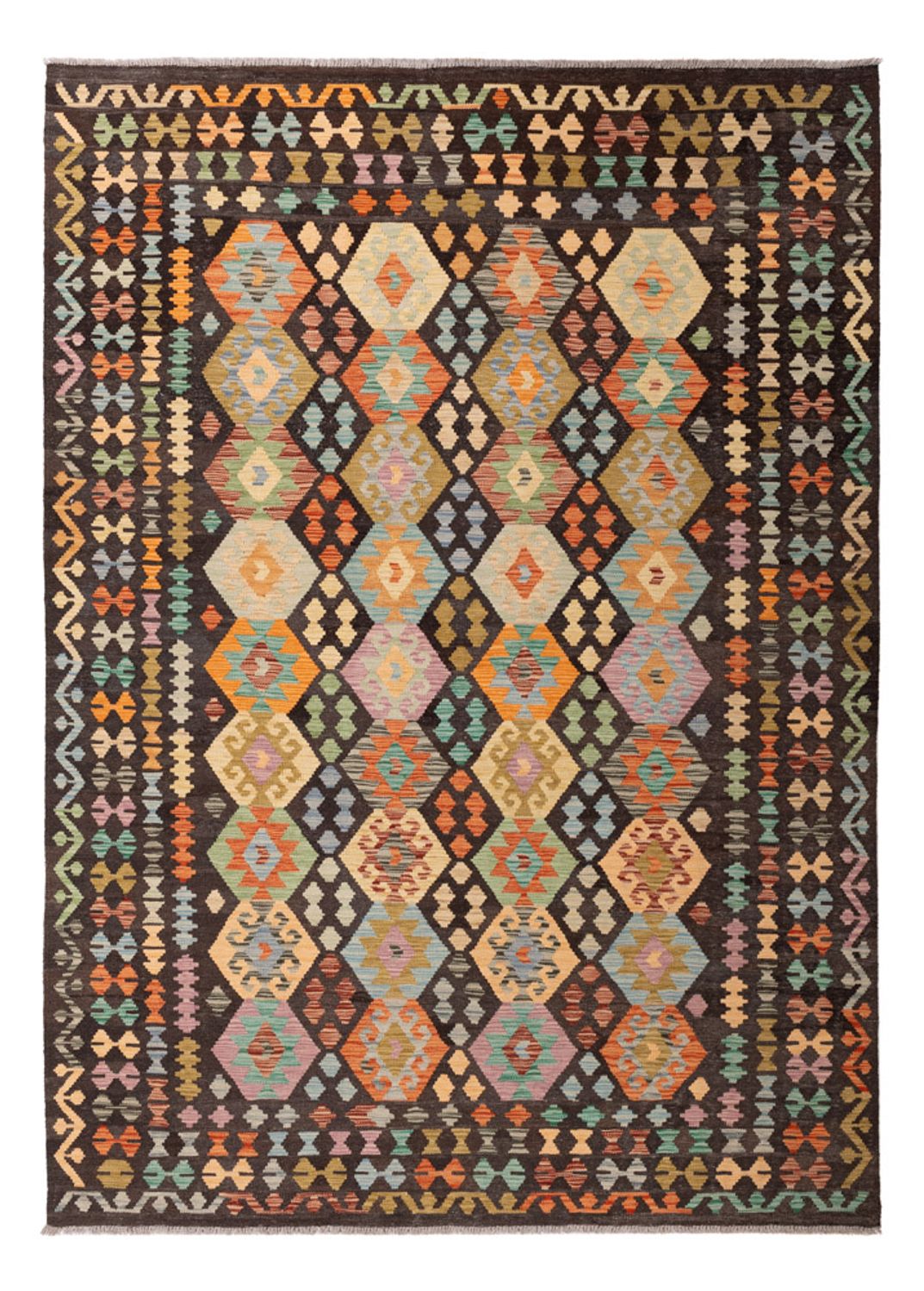Kelim Carpet - Splash - 285 x 207 cm - flerfarvet