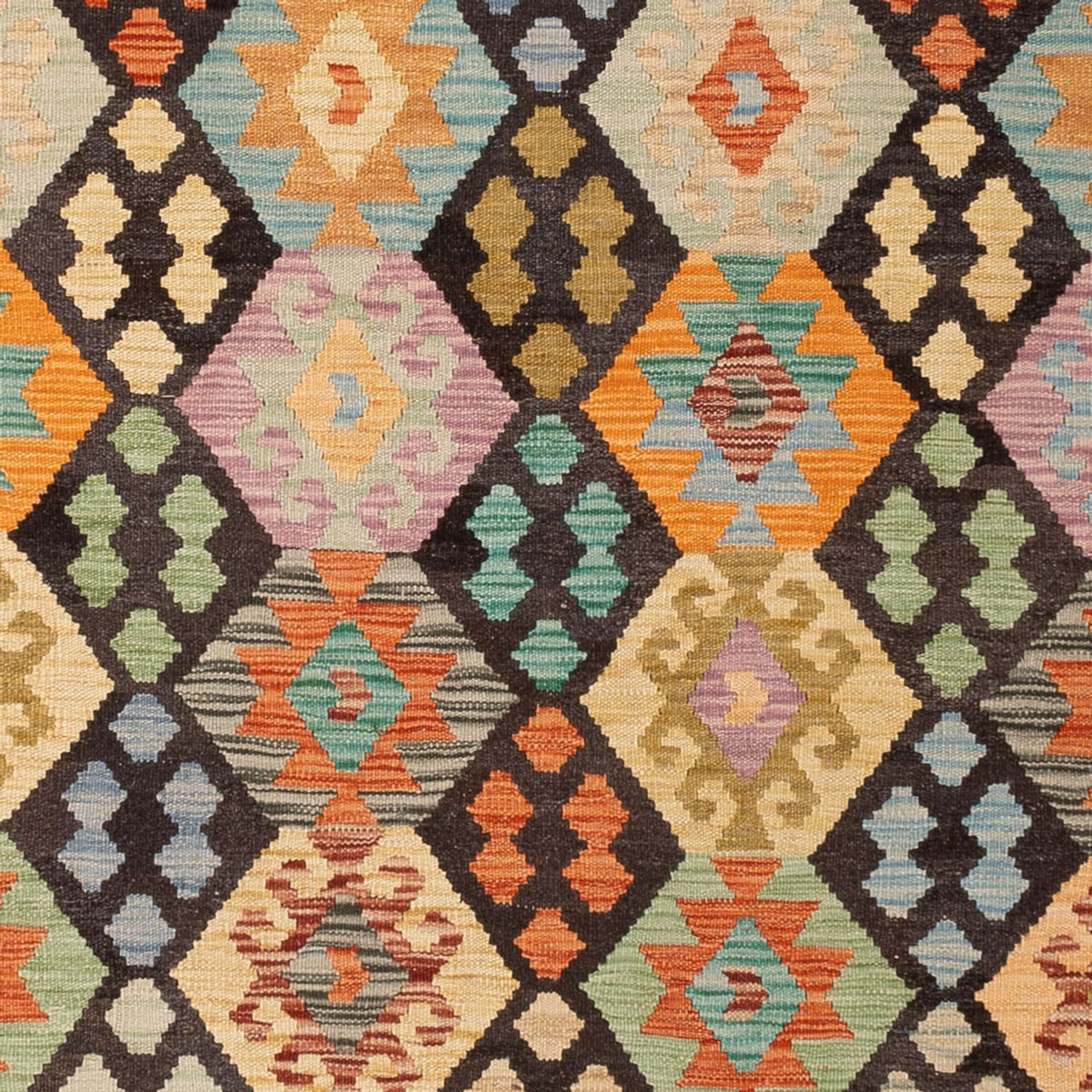 Kelim Carpet - Splash - 285 x 207 cm - flerfarvet