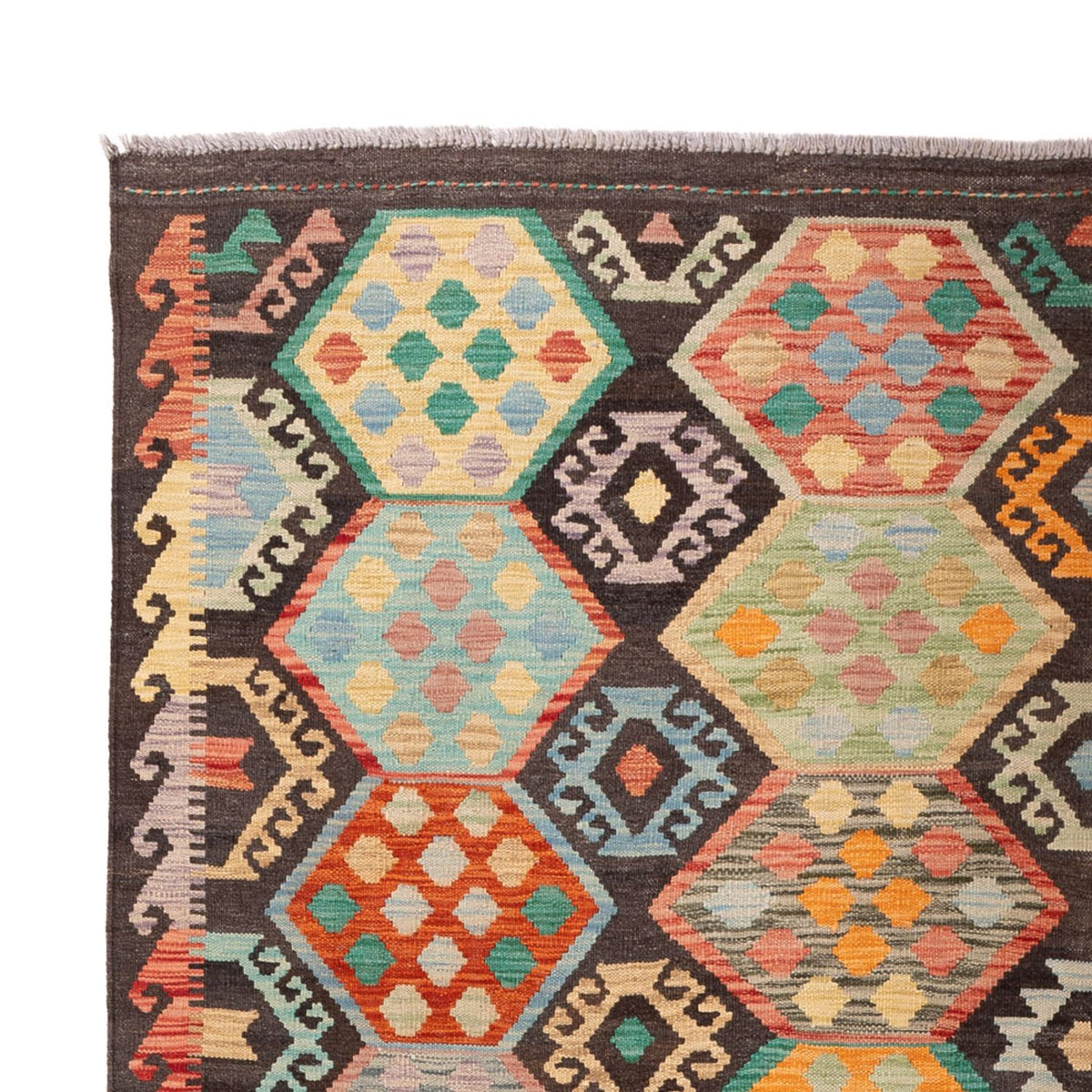 Kelim Carpet - Splash - 297 x 204 cm - flerfarvet