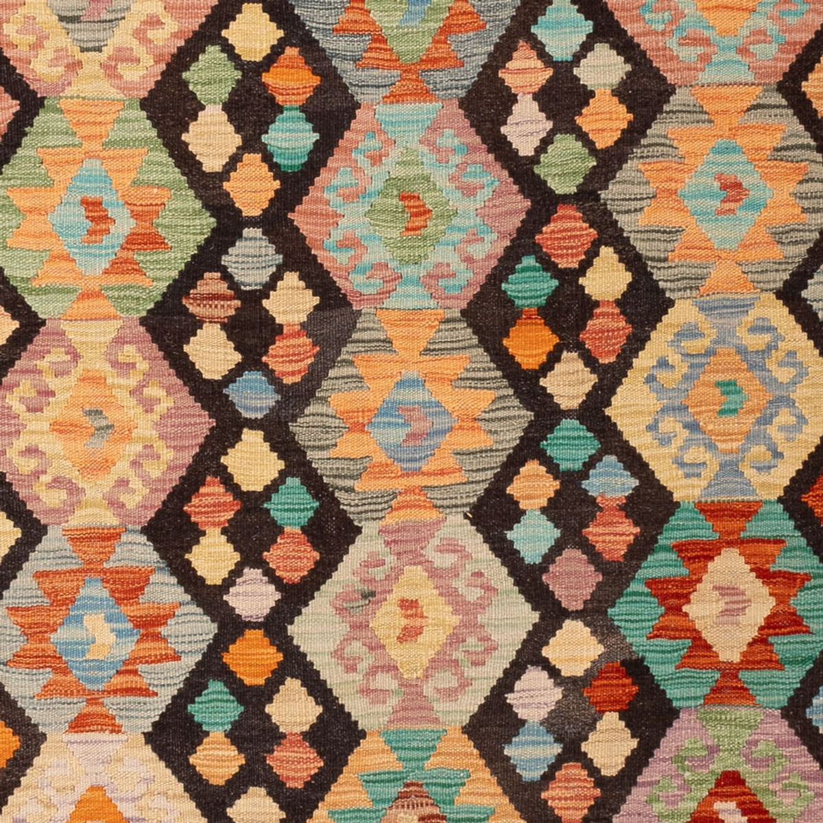 Kelim Carpet - Splash - 300 x 197 cm - flerfarvet