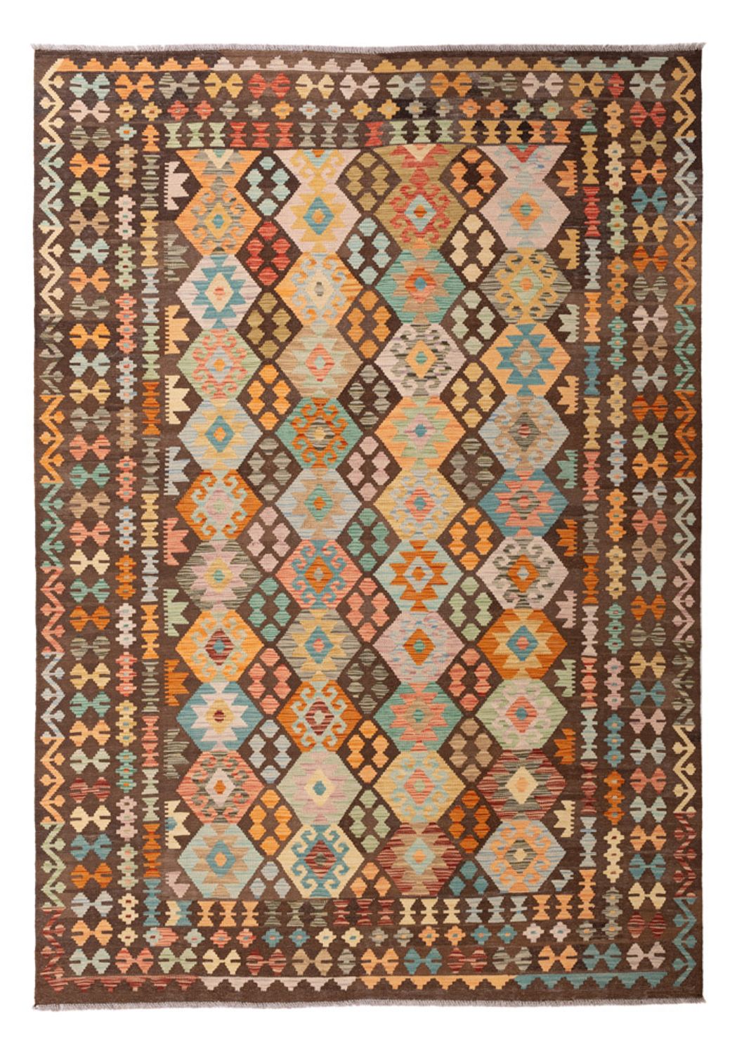 Kelim Carpet - Splash - 297 x 205 cm - flerfarvet
