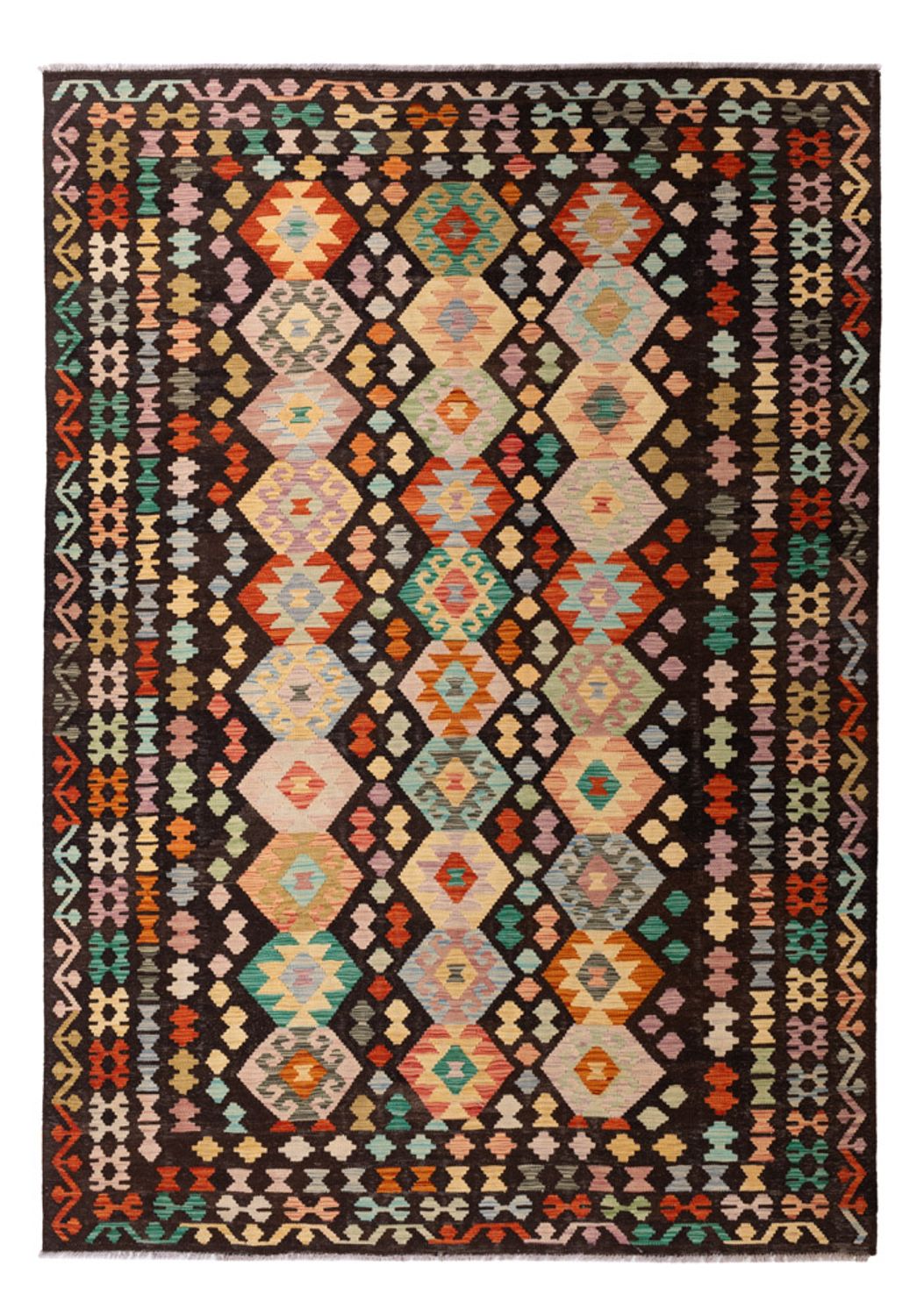 Kelim Carpet - Splash - 290 x 203 cm - flerfarvet