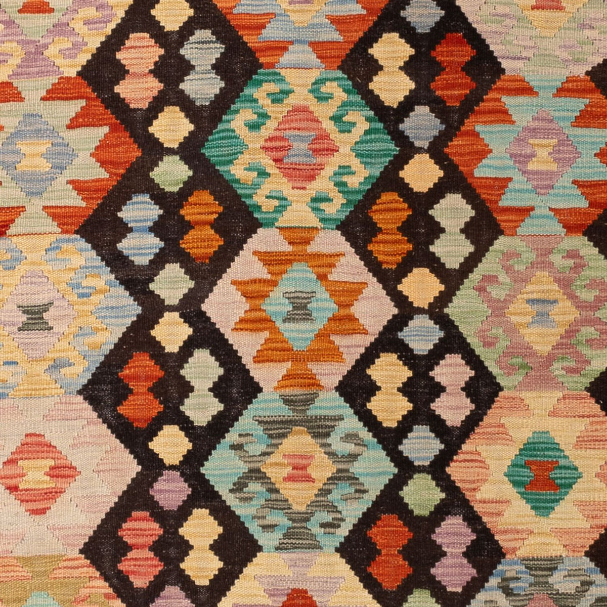 Kelim Carpet - Splash - 290 x 203 cm - flerfarvet