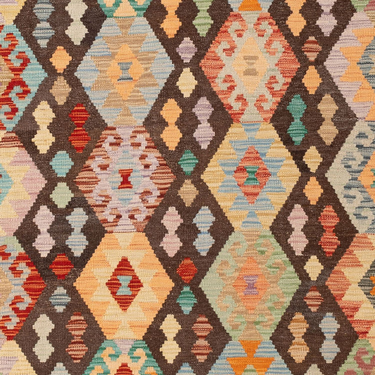 Kelim Carpet - Splash - 301 x 202 cm - flerfarvet