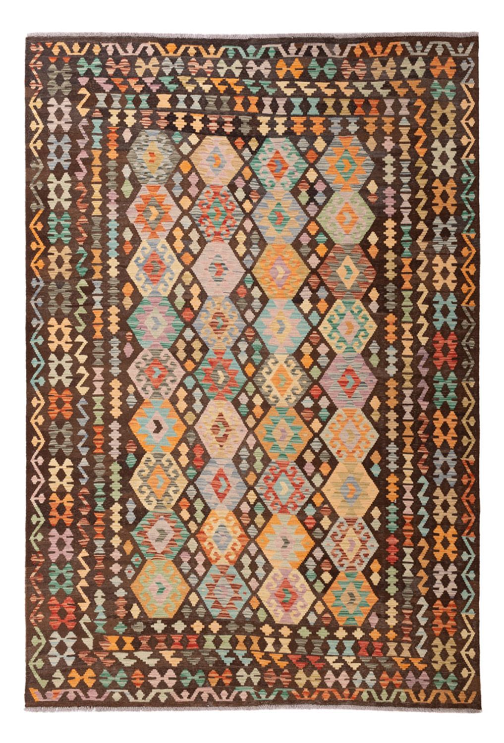 Kelim Carpet - Splash - 290 x 195 cm - flerfarvet