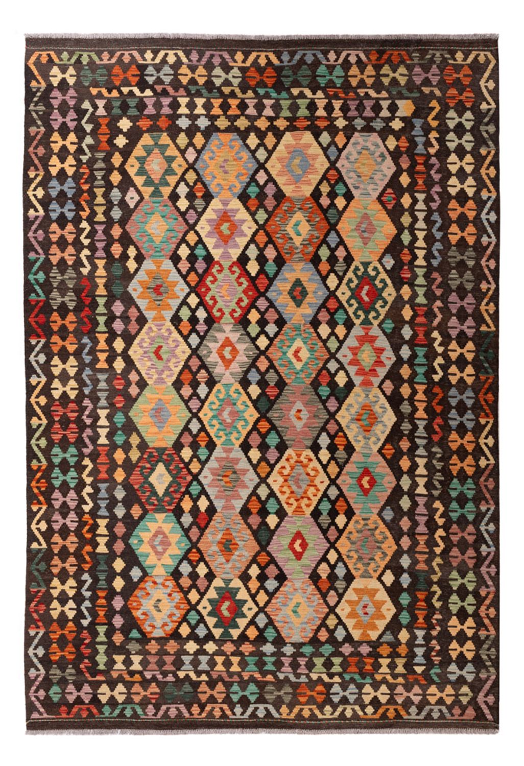 Kelim Carpet - Splash - 298 x 201 cm - flerfarvet