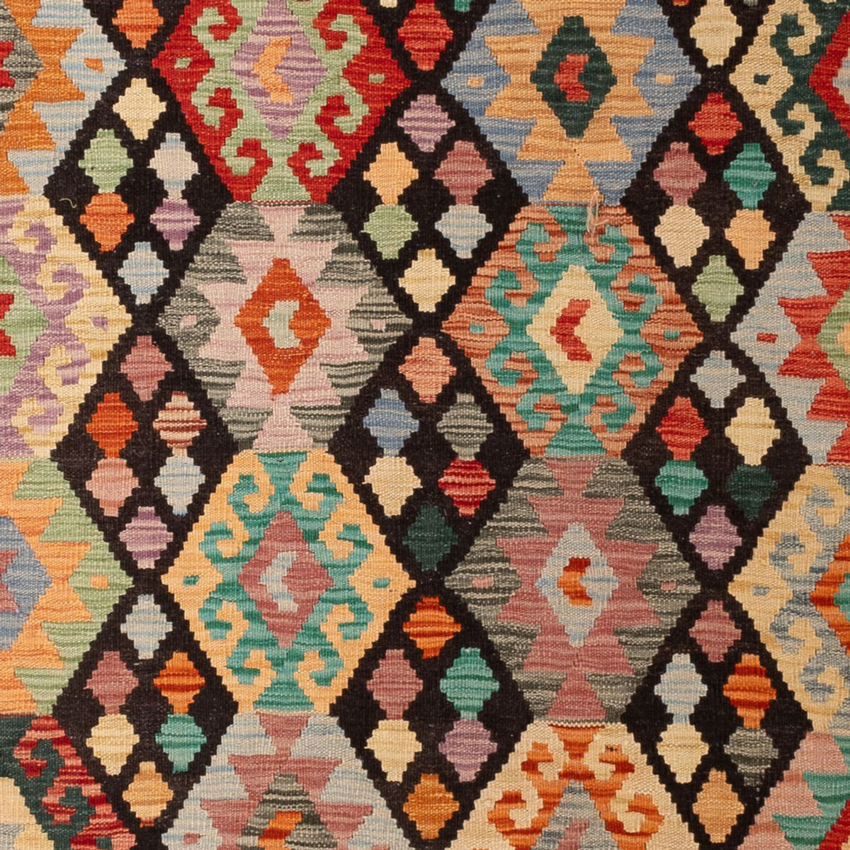 Kelim Carpet - Splash - 298 x 201 cm - flerfarvet