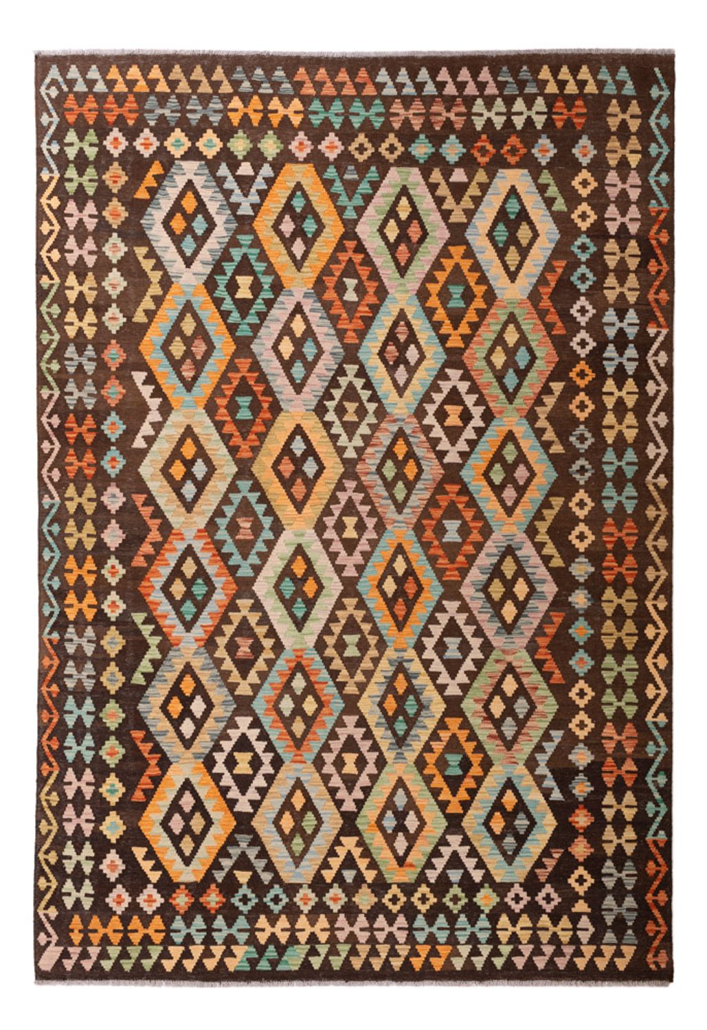 Kelim Carpet - Splash - 299 x 206 cm - flerfarvet