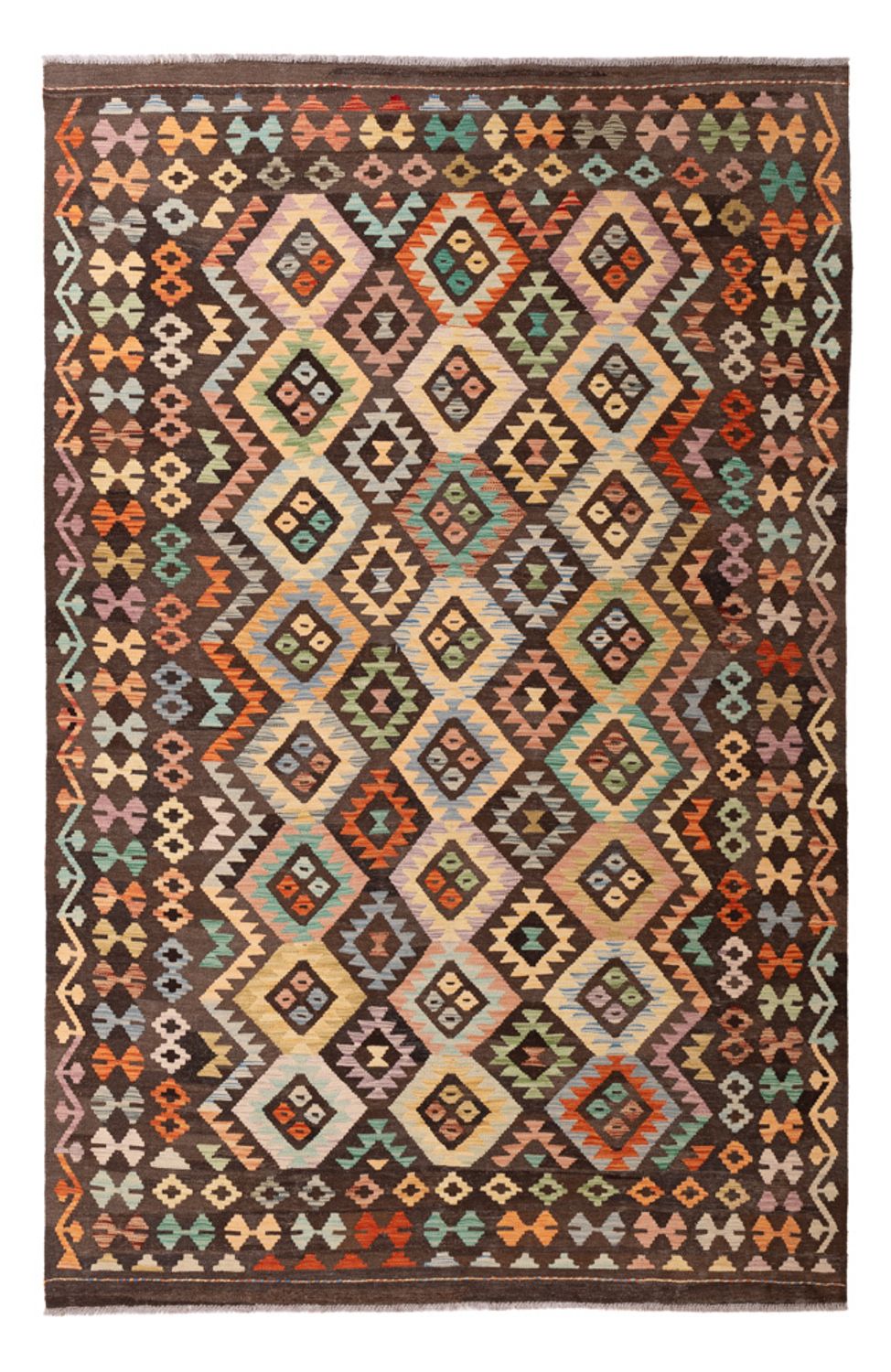 Kelim Carpet - Splash - 301 x 194 cm - flerfarvet