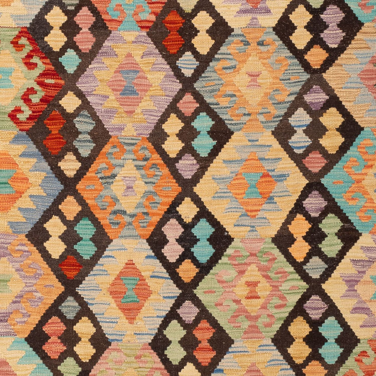 Kelim Carpet - Splash - 307 x 199 cm - flerfarvet