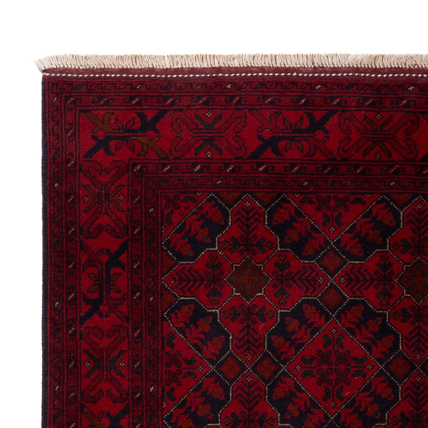 Afghan Teppich - Kunduz - 195 x 123 cm - dunkelrot