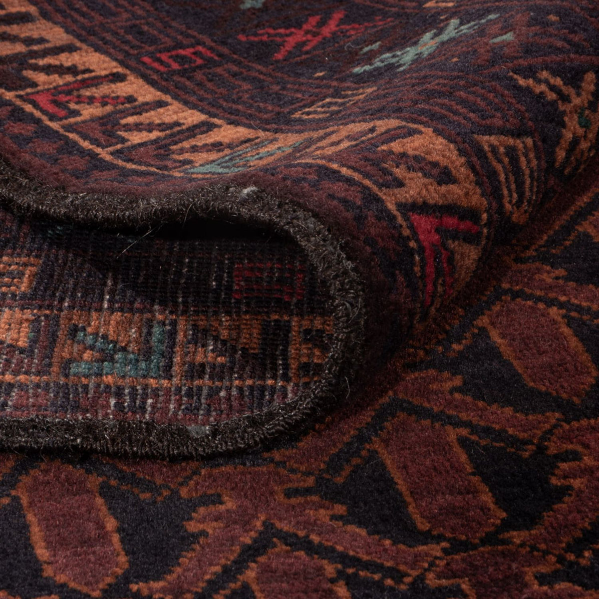 Løber Baluch-tæppe - 200 x 114 cm - mørkerød