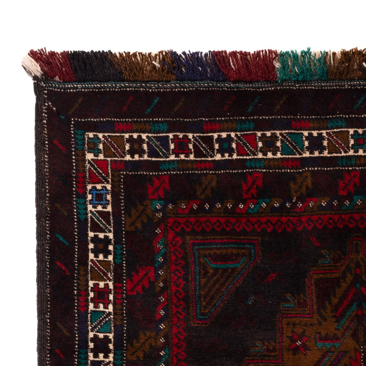 Baluch-tæppe - 198 x 116 cm - mørkerød