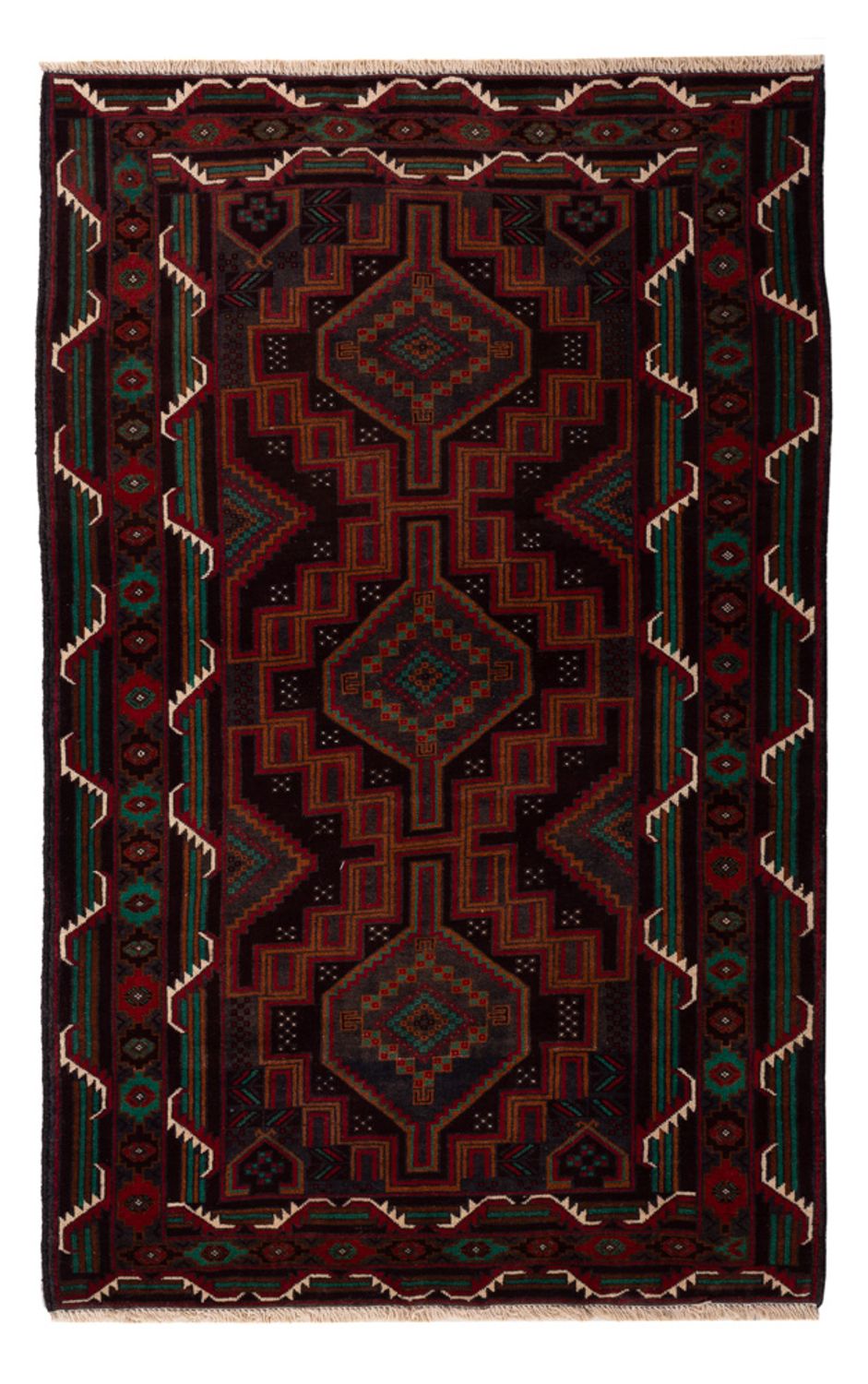 Baluch-tæppe - 183 x 114 cm - mørkerød