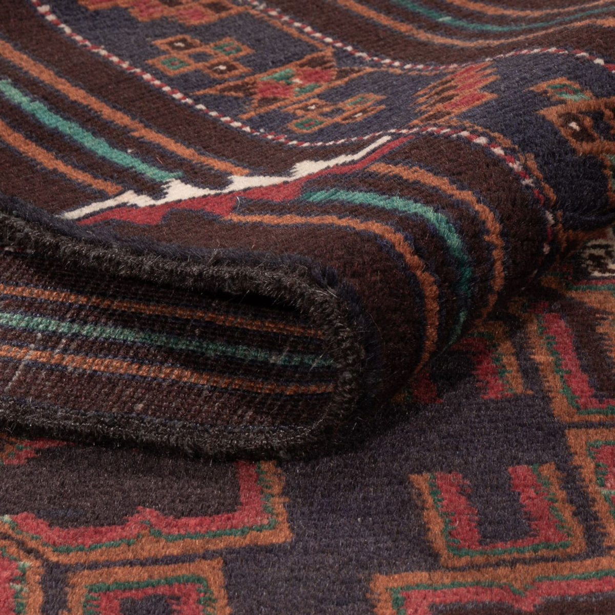 Baluch-tæppe - 208 x 119 cm - mørkerød