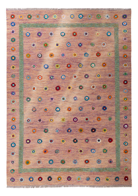 Kelim Carpet - Splash - 298 x 215 cm - pink