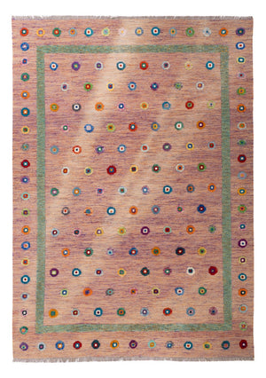 Kelim Teppich - Splash - 298 x 215 cm - rosa