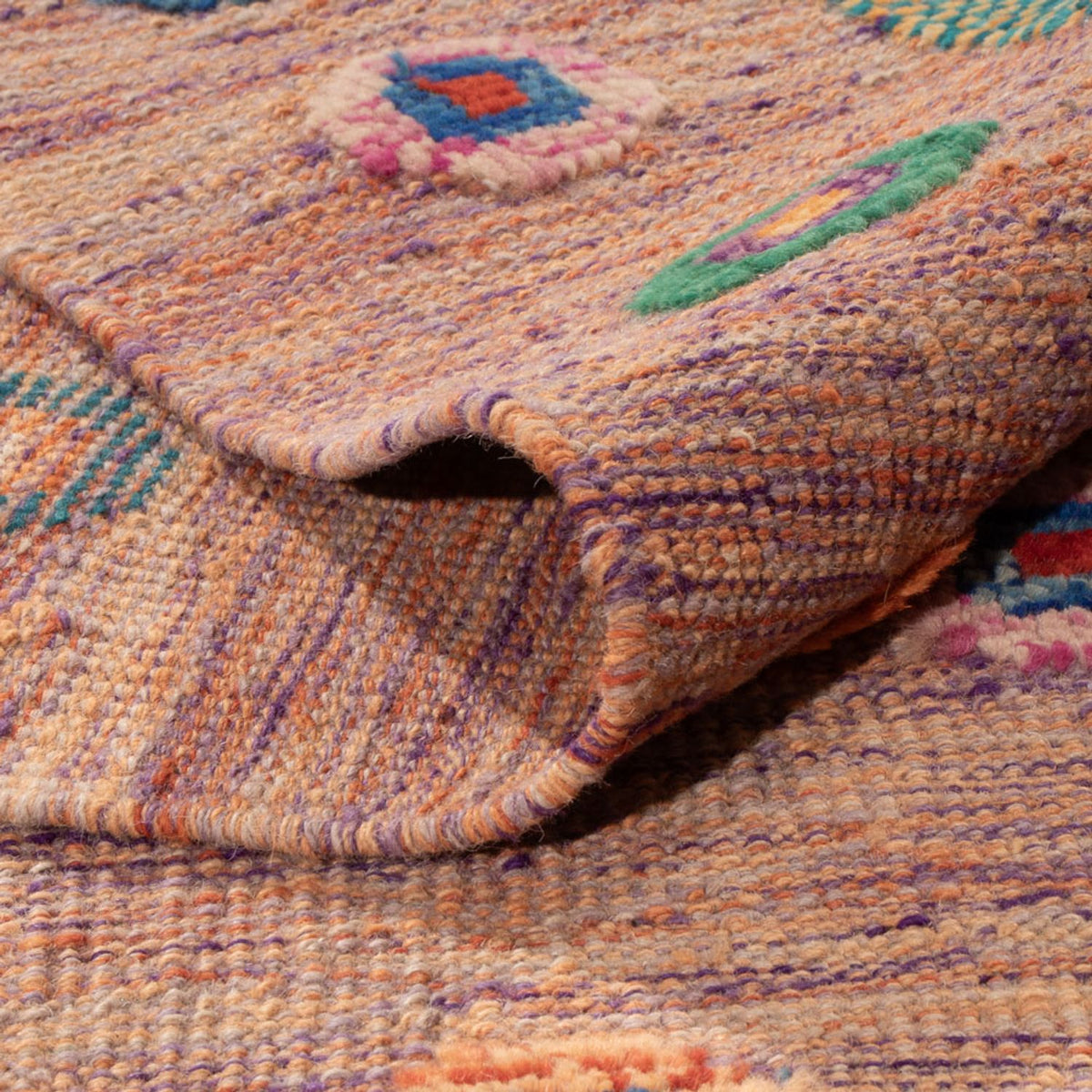 Kelim Carpet - Splash - 298 x 215 cm - pink