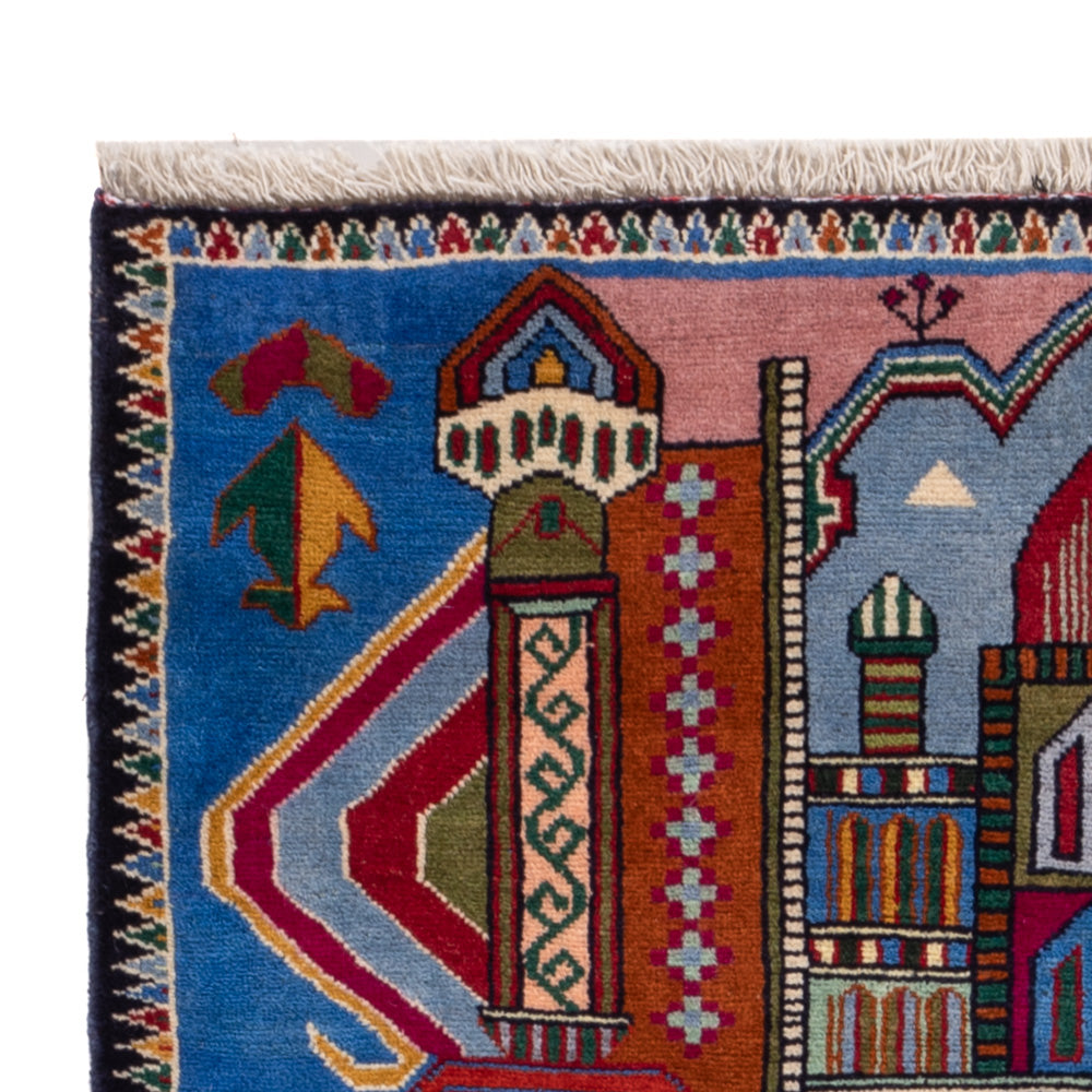 Belutsch Teppich - 140 x 90 cm - blau