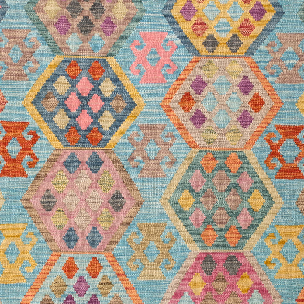 Kelim Teppich - Splash - 251 x 182 cm - bunt