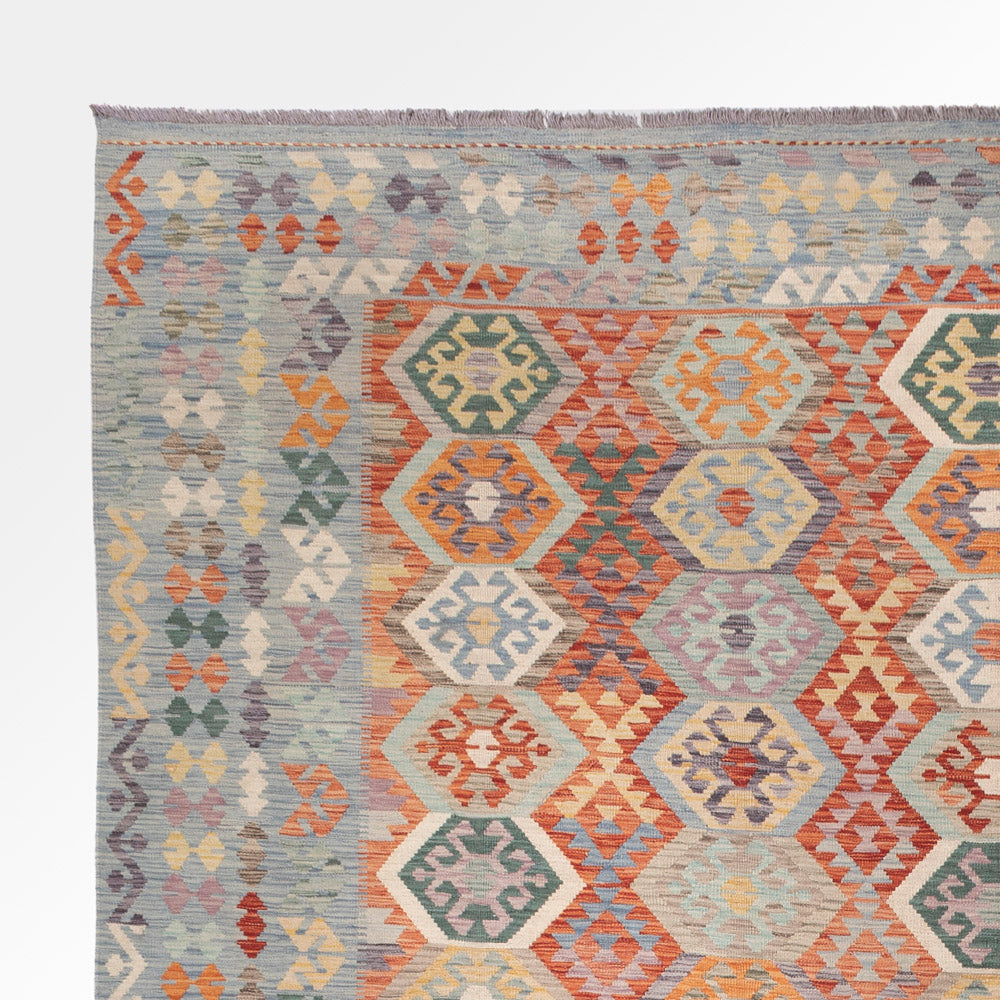 Kelim Teppich - Splash - 392 x 315 cm - bunt