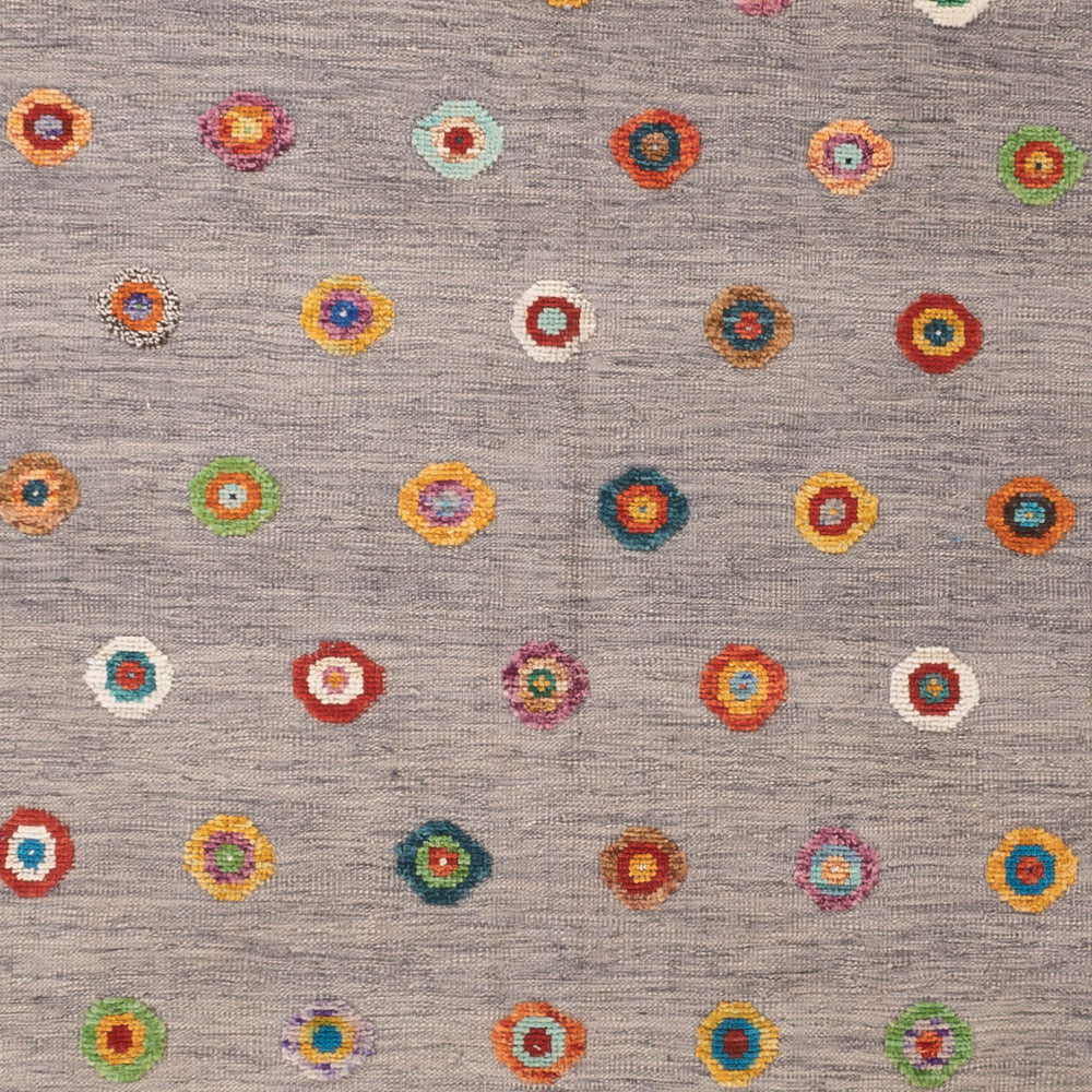 Kelim Teppich - Splash - 343 x 264 cm - grau