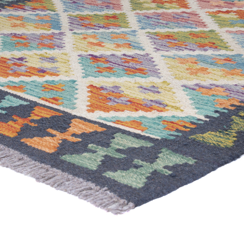 Läufer Kelim - Splash - 194 x 81 cm - mehrfarbig