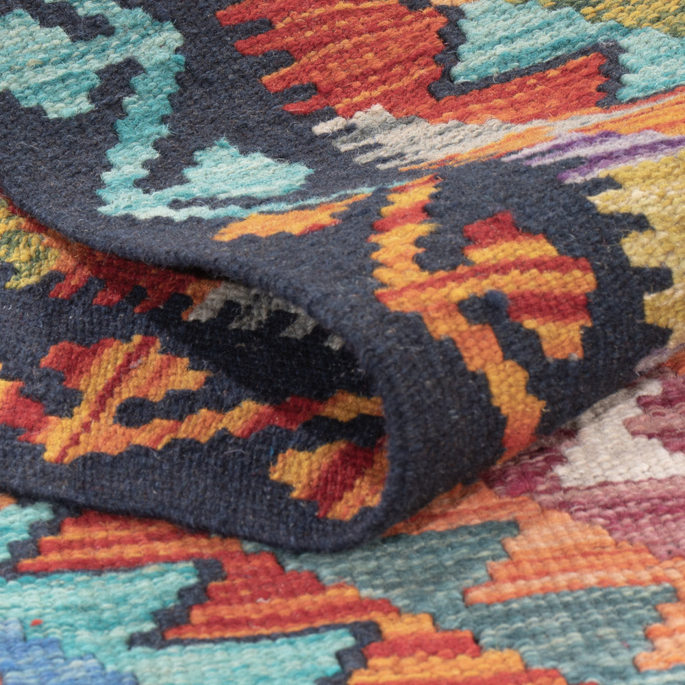 Läufer Kelim - Splash - 191 x 80 cm - mehrfarbig