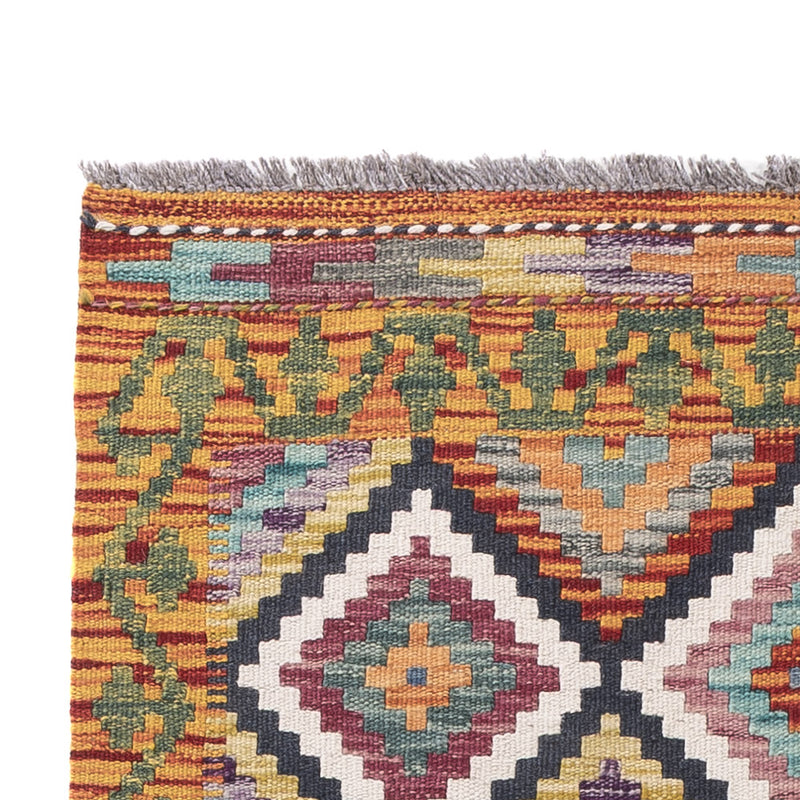 Läufer Kelim - Splash - 197 x 84 cm - mehrfarbig