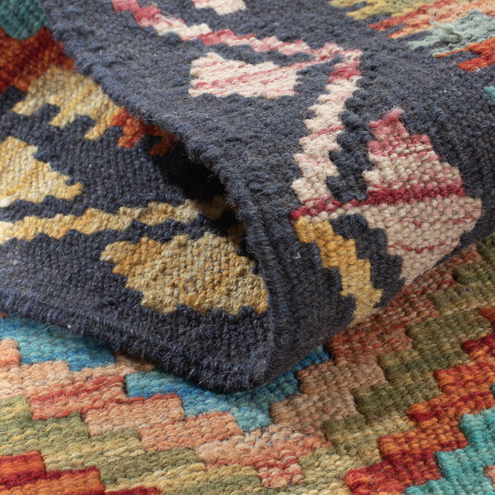 Läufer Kelim - Splash - 203 x 58 cm - mehrfarbig