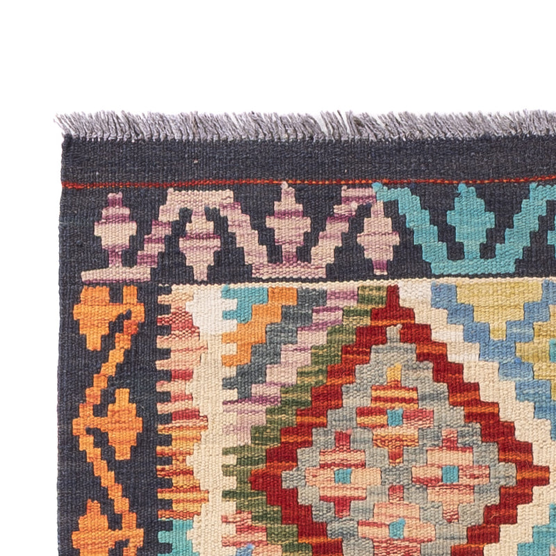 Läufer Kelim - Splash - 193 x 79 cm - mehrfarbig