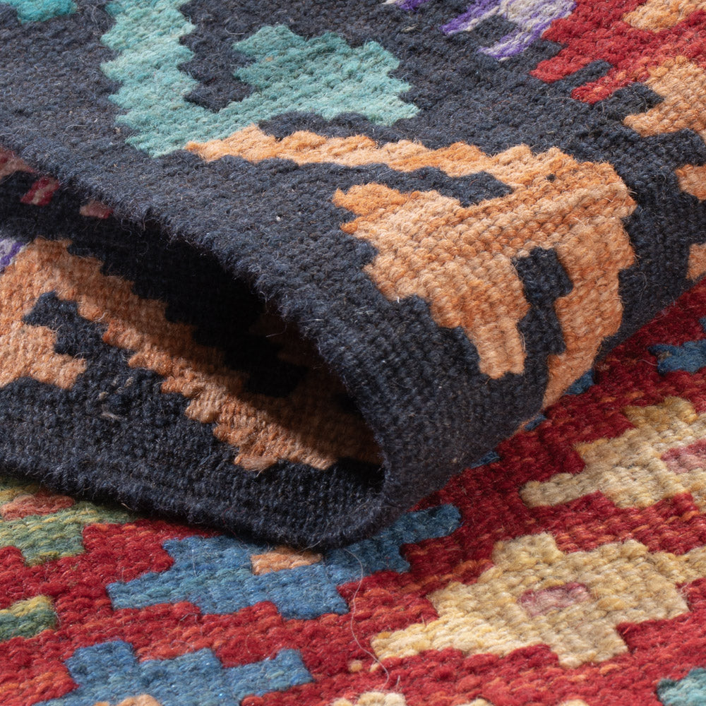 Läufer Kelim - Splash - 200 x 60 cm - mehrfarbig