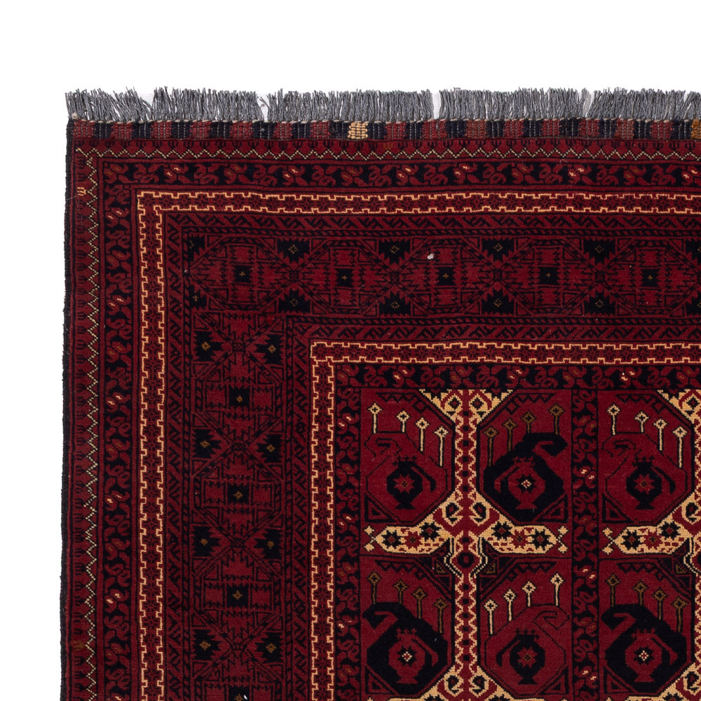 Afghan Teppich - Kunduz - 238 x 163 cm - dunkelrot
