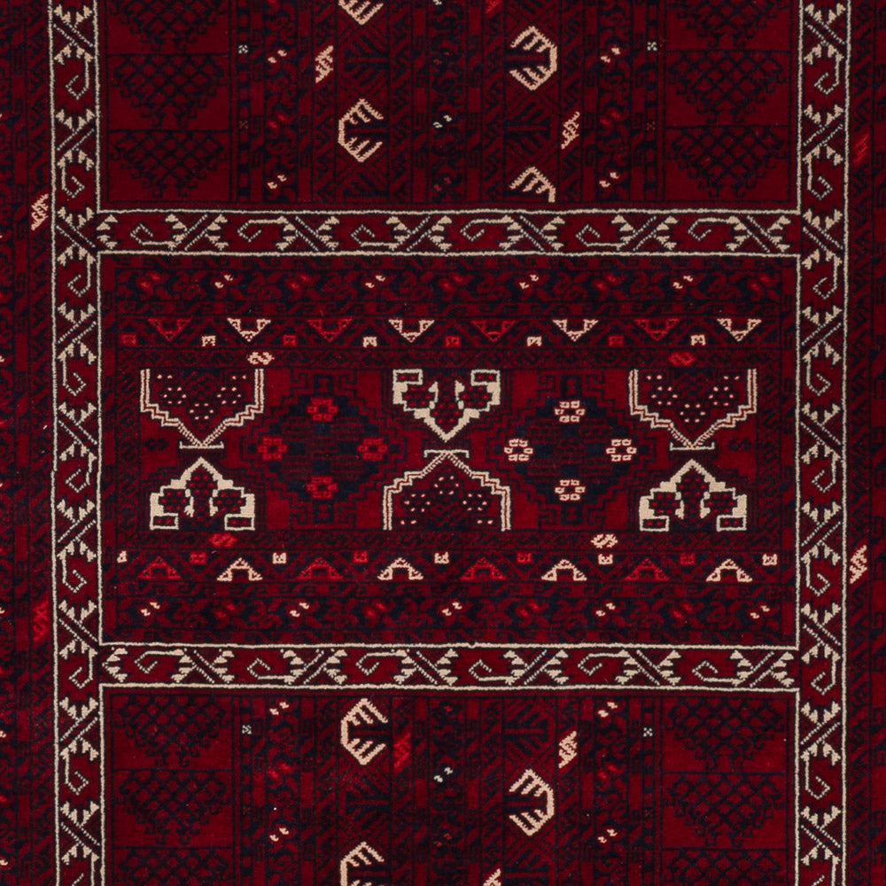 Afghan Teppich - 242 x 166 cm - dunkelrot