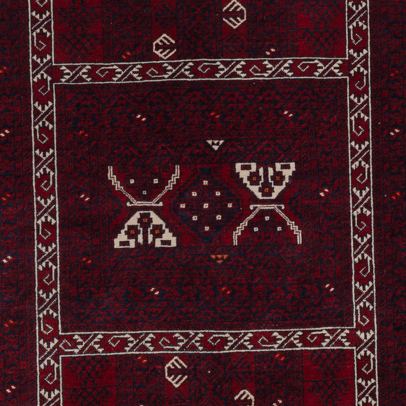 Afghan Teppich - 251 x 149 cm - dunkelrot